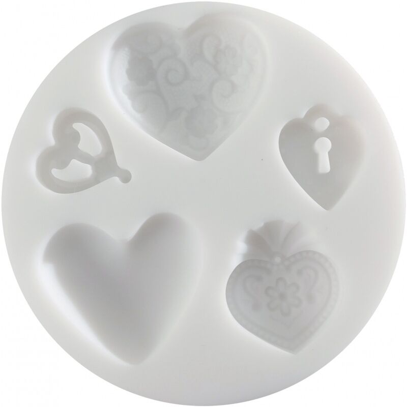 Cernit Silicone Mould Silikon Polimer Kil Kalıbı Hearts