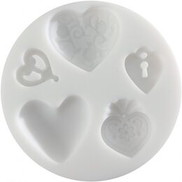 Cernit Silicone Mould Silikon Polimer Kil Kalıbı HEARTS