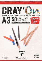 Clairefontaine Cray'On Eskiz Çizim Defteri Üstten Spiralli 120 gr. A3 50 yp.