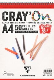 Clairefontaine Cray'On Eskiz Çizim Defteri Üstten Spiralli 120 gr. A4 50 yp.