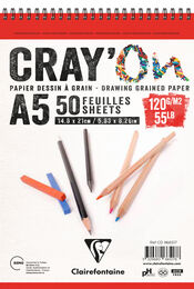 Clairefontaine Cray'On Eskiz Çizim Defteri Üstten Spiralli 120 gr. A5 50 yp.