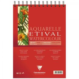 Clairefontaine Etival Classic Sulu Boya Defteri Blok Üstten Spiralli 300 gr. A4 30 yaprak - 1