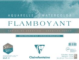 Clairefontaine Flamboyant Sulu Boya Defteri Blok 250 gr. 24x32 cm. 10 yaprak