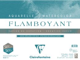 Clairefontaine Flamboyant Sulu Boya Defteri Blok 250 gr. 31x41 cm. 10 yaprak