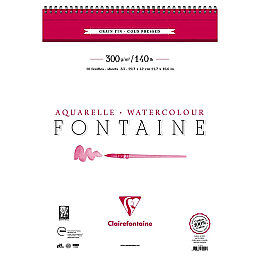Clairefontaine Fontaine %100 Pamuk Spiralli Sulu Boya Defteri 300 gr. A3 10 yaprak - Clairefontaine