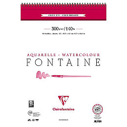Clairefontaine Fontaine %100 Pamuk Spiralli Sulu Boya Defteri 300 gr. A3 10 yaprak - 1
