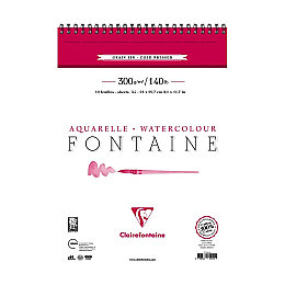 Clairefontaine Fontaine %100 Pamuk Spiralli Sulu Boya Defteri 300 gr. A4 10 yaprak - Clairefontaine