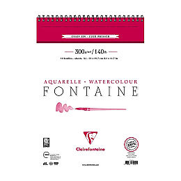 Clairefontaine Fontaine %100 Pamuk Spiralli Sulu Boya Defteri 300 gr. A4 10 yaprak - 1