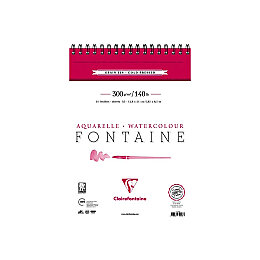 Clairefontaine Fontaine %100 Pamuk Spiralli Sulu Boya Defteri 300 gr. A5 10 yaprak - Clairefontaine