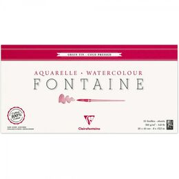 Clairefontaine Fontaine Sulu Boya Defteri Blok %100 Pamuk 300 gr. 20x40 cm. 10 yaprak