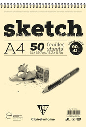 Clairefontaine Ivory Sketch Eskiz Çizim Defteri Üstten Spiralli 90 gr. A4 50 yp. - 1