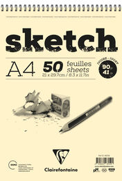 Clairefontaine Ivory Sketch Eskiz Çizim Defteri Üstten Spiralli 90 gr. A4 50 yp. - 1