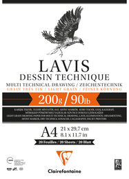 Clairefontaine Lavis Multi Teknik Eskiz Çizim Defteri 200 gr. A4 20 yp.