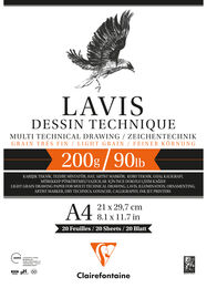 Clairefontaine Lavis Multi Teknik Eskiz Çizim Defteri 200 gr. A4 20 yp. - 1