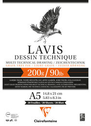 Clairefontaine Lavis Multi Teknik Eskiz Çizim Defteri 200 gr. A5 20 yp.