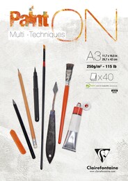 Clairefontaine Paint'On Multi-Techniques Karışık Teknik Eskiz Çizim Defteri 250 gr. A3 50 yp. - 1