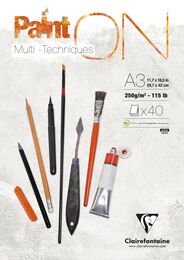 Clairefontaine Paint'On Multi-Techniques Karışık Teknik Eskiz Çizim Defteri 250 gr. A3 50 yp. - 1