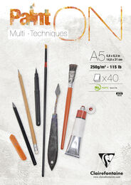 Clairefontaine Paint'On Multi-Techniques Karışık Teknik Eskiz Çizim Defteri 250 gr. A5 50 yp. - 1