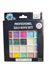 Craft And Arts Tablet Sulu Boya Seti Metalik Renkler 25 Renk - Craft and Arts