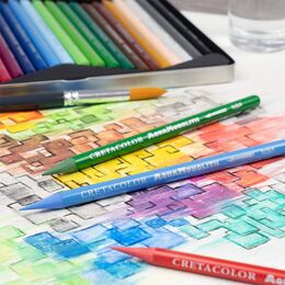 Cretacolor Aqua Monolith Ağaçsız Sulandırılabilr Aquarell Boya Kalemi Seti 12 Renk Metal Kutu - 4
