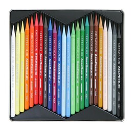 Cretacolor Aqua Monolith Ağaçsız Sulandırılabilr Aquarell Boya Kalemi Seti 24 Renk Metal Kutu - 2