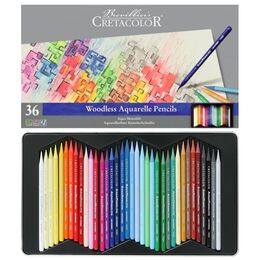 Cretacolor Aqua Monolith Ağaçsız Sulandırılabilr Aquarell Boya Kalemi Seti 36 Renk Metal Kutu - 1