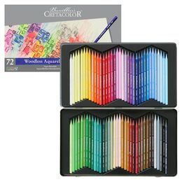 Cretacolor Aqua Monolith Ağaçsız Sulandırılabilr Aquarell Boya Kalemi Seti 72 Renk Metal Kutu - 1