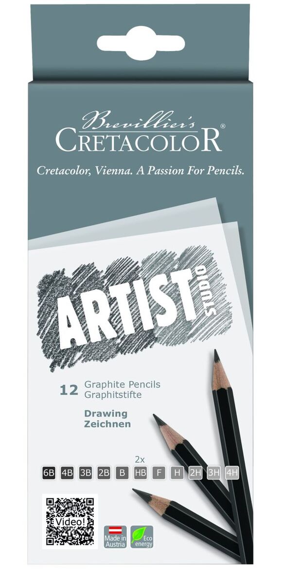 Cretacolor Artist Studio Graphite Drawing Pencils Dereceli Karakalem Eskiz Çizim Seti 12