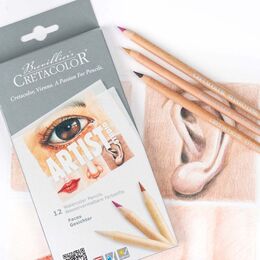 Cretacolor Artist Studio Watercolor Pencils FACES Set 12 Renk Sulandırılabilir Portre Çizim Kalemi Seti - 2