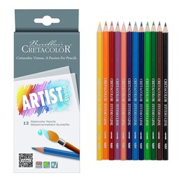 Cretacolor Artist Studio Watercolor Pencils Sulandırılabilir Boya Kalemi Seti 12 Renk - Thumbnail