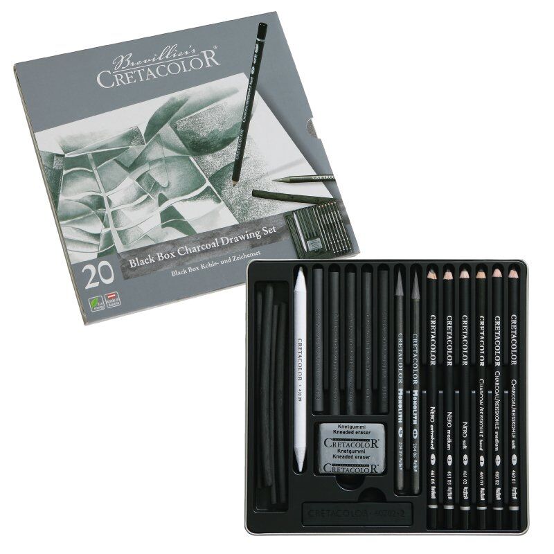 Cretacolor : Black Box Charcoal Drawing Set of 20