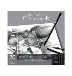 Cretacolor Black Box Charcoal Drawing Set Karakalem Eskiz Çizim Seti Metal Kutu 20 Parça - 3