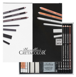 Cretacolor Black & White Drawing Set Premium Karakalem Eskiz Çizim Seti Hediyelik Kutu 25 Parça - 3