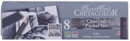 Cretacolor Charcoal Pocket Set Karakalem Eskiz Çizim Seti Metal Kutu 8 Parça - 1