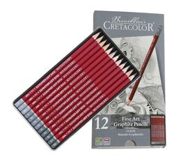 Cretacolor Fine Art Graphite Dereceli Kalem Karakalem Eskiz Çizim Seti Metal Kutu 12'li - 2