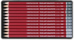 Cretacolor Fine Art Graphite Dereceli Kalem Karakalem Eskiz Çizim Seti Metal Kutu 12'li - 1