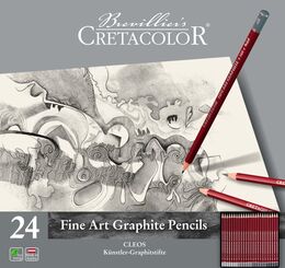Cretacolor Fine Art Graphite Dereceli Kalem Karakalem Eskiz Çizim Seti Metal Kutu 24'lü - 3