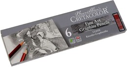 Cretacolor Fine Art Graphite Dereceli Kalem Karakalem Eskiz Çizim Seti Metal Kutu 6'lı - Thumbnail