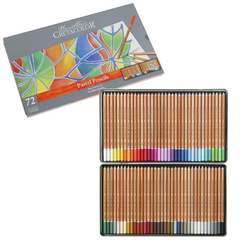 Cretacolor Fine Art Pastel Pencil Set, Set of 72, Multi