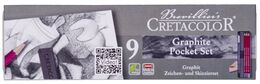 Cretacolor Graphite Pocket Set Karakalem Eskiz Çizim Seti Metal Kutu 9 Parça - 1