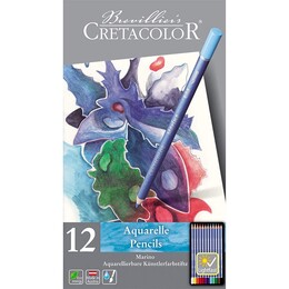 Cretacolor Marino Sulandırılabilir Aquarell Boya Kalemi Seti 12 Renk Metal Kutu - Thumbnail