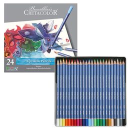 Cretacolor Marino Sulandırılabilir Aquarell Boya Kalemi Seti 24 Renk Metal Kutu - 1