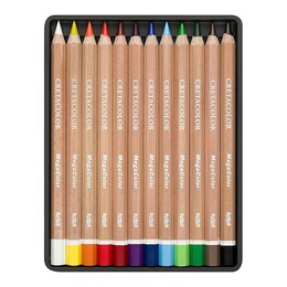 Cretacolor Megacolor Jumbo Kalın Kuru Boya Kalemi Seti 12 Renk Metal Kutu - 2