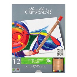 Cretacolor Megacolor Jumbo Kalın Kuru Boya Kalemi Seti 12 Renk Metal Kutu - Thumbnail