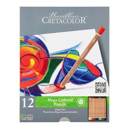 Cretacolor Megacolor Jumbo Kalın Kuru Boya Kalemi Seti 12 Renk Metal Kutu - 3