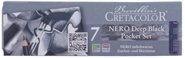 Cretacolor Nero Deep Black Pocket Set Karakalem Eskiz Çizim Seti Metal Kutu 7 Parça - Thumbnail
