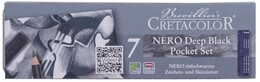 Cretacolor Nero Deep Black Pocket Set Karakalem Eskiz Çizim Seti Metal Kutu 7 Parça - 1