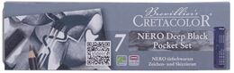 Cretacolor Nero Deep Black Pocket Set Karakalem Eskiz Çizim Seti Metal Kutu 7 Parça