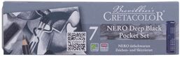 Cretacolor Nero Deep Black Pocket Set Karakalem Eskiz Çizim Seti Metal Kutu 7 Parça - 1