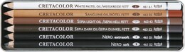 Cretacolor Oil Pencil Drawing Set Karakalem Eskiz Çizim Seti Metal Kutu 6 Parça - 2